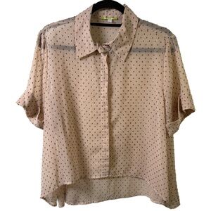 Gianni Bini blush Pink Polka Dot Blouse